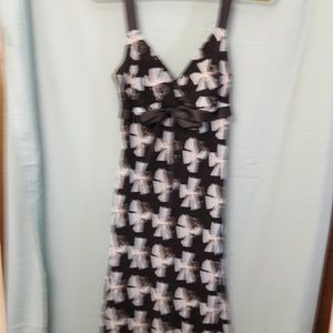 Navy blue floral print dress